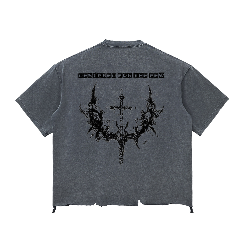 Snow Wash Raw-Hem Boxy T-shirt