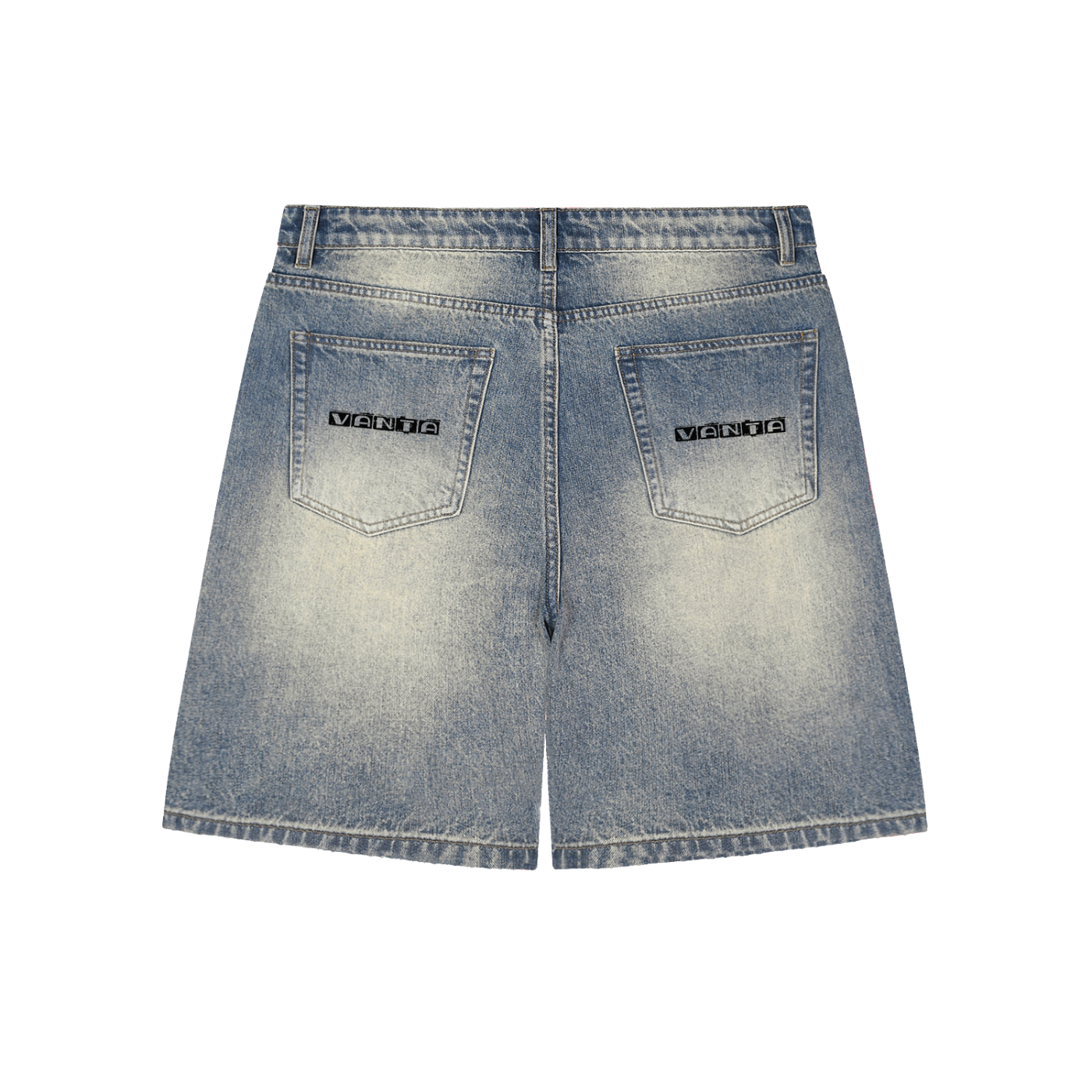 Faded Distressed Baggy Denim Shorts