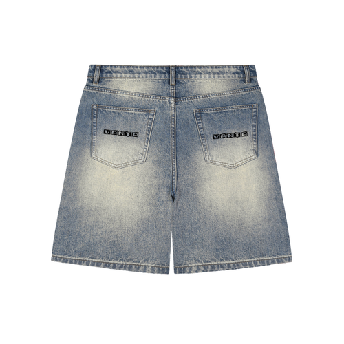 Faded Distressed Baggy Denim Shorts